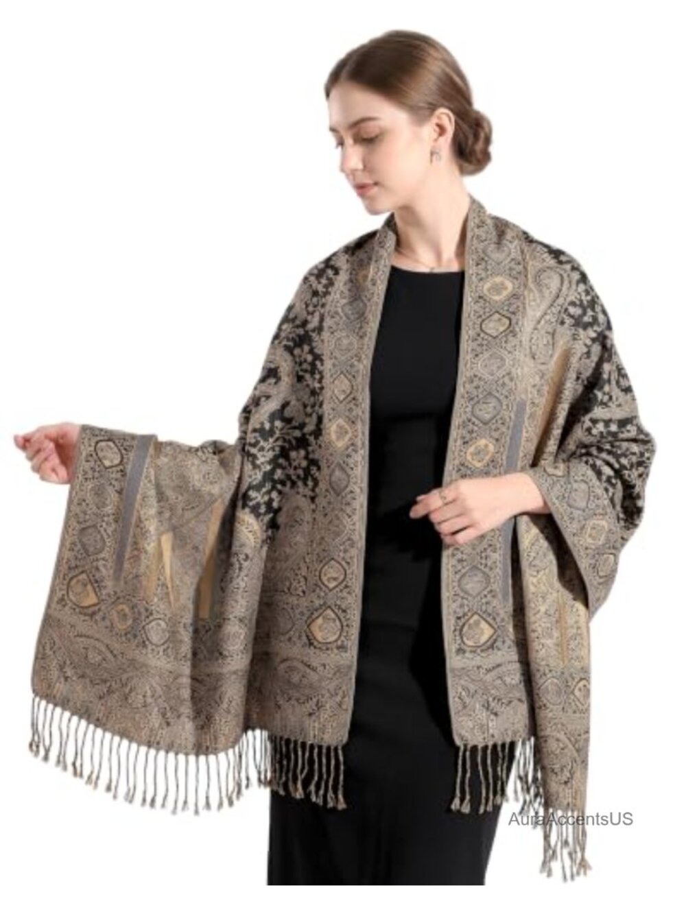 100% Viscose Paisley Pashmina Shawl Wrap Boho Festival Scarf Women